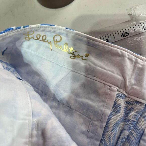 Lilly Pulitzer Women's Callahan Chino Shorts Resort White Blue On a Roll Size 2 - Picture 4 of 11